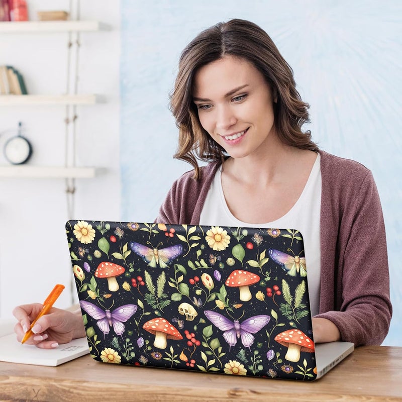 DINKY Laptop Notebook Skin Sticker Cover Decal, 13 13.3 14 15 15.4 15.6 inch Laptop Vinyl Skin Sticker Cover Soft Art Protector Netbook (Mushroom Butterfly) - Image 2
